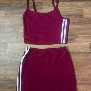 Women's Burgundy Two-Piece Set